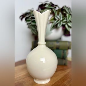 Lenox Bulb Bud Vase Ivory Glazed Porcelain Art Deco Style Flower 8” USA